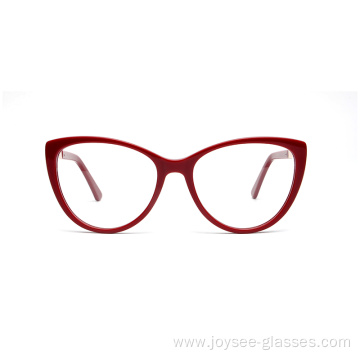 Trendy Full Frame Women Red Acetate Optical Frames Glasses